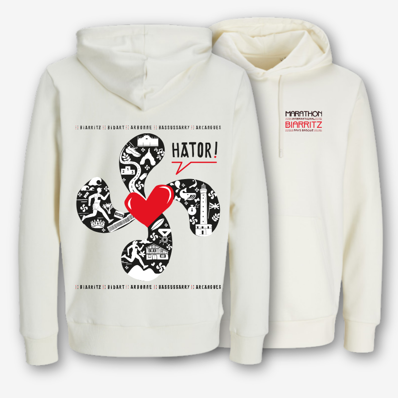 Sweat à capuche Crème