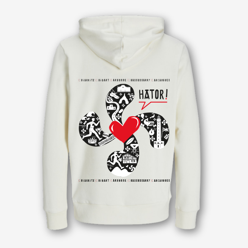 Sweat à capuche Crème